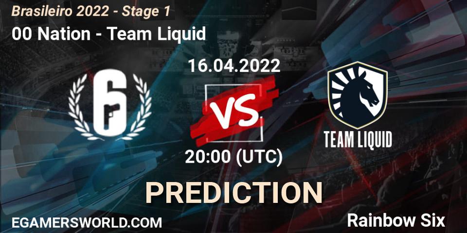 00 Nation vs Team Liquid: Match Prediction. 16.04.2022 at 20:00, Rainbow Six, Brasileirão 2022 - Stage 1