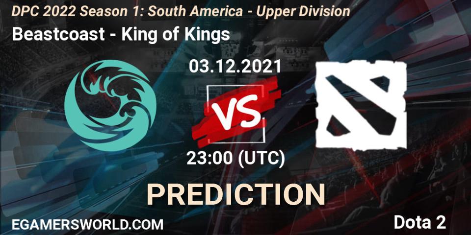 Beastcoast vs King of Kings: Match Prediction. 03.12.2021 at 23:00, Dota 2, DPC 2022 Season 1: South America - Upper Division