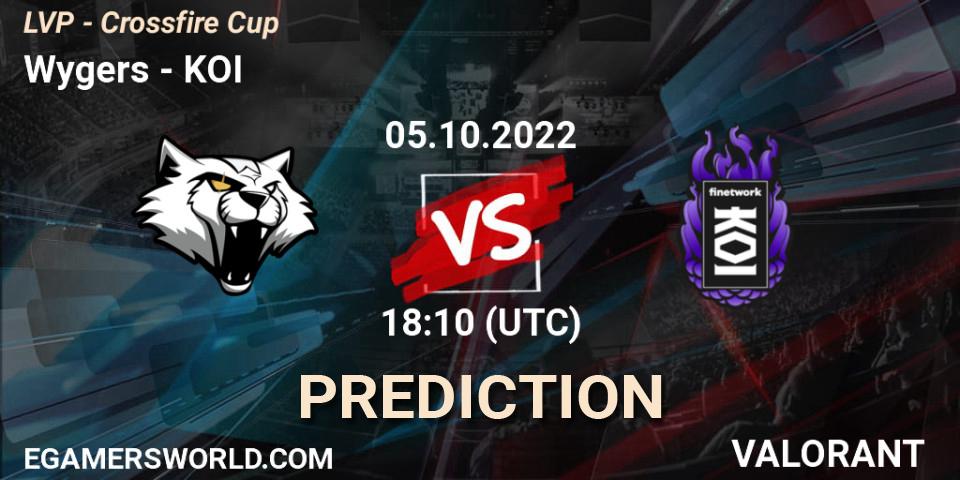 Wygers vs KOI: Match Prediction. 05.10.2022 at 18:25, VALORANT, LVP - Crossfire Cup