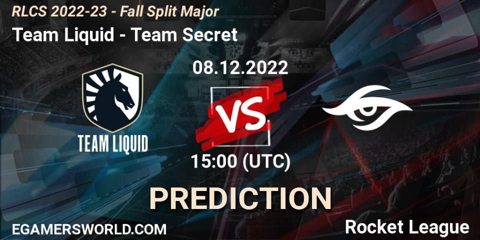 Team Liquid vs Team Secret: Match Prediction. 08.12.2022 at 14:15, Rocket League, RLCS 2022-23 - Fall Split Major