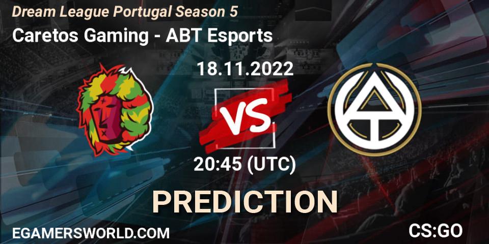 Caretos Gaming vs ABT Esports: Match Prediction. 18.11.2022 at 20:45, Counter-Strike (CS2), Dream League Portugal Season 5