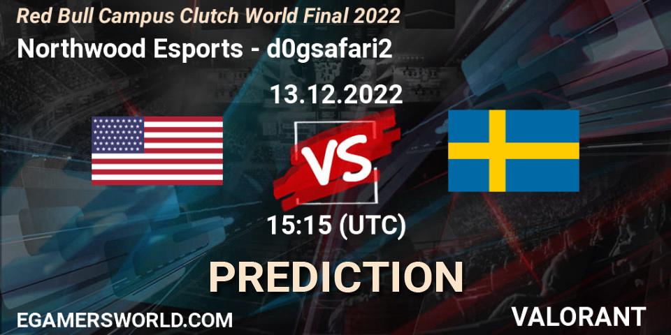 Northwood Esports vs d0gsafari2: Match Prediction. 13.12.2022 at 15:15, VALORANT, Red Bull Campus Clutch World Final 2022