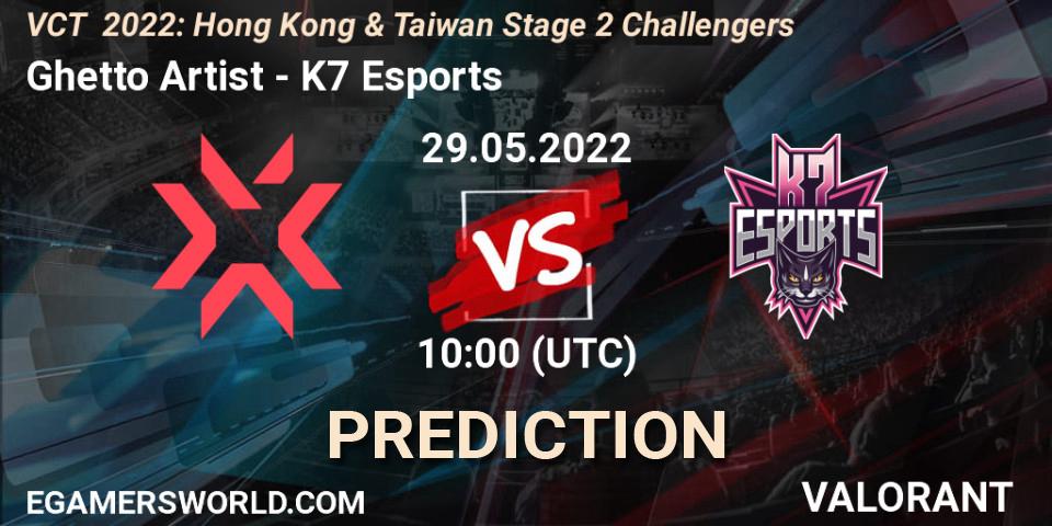 Ghetto Artist vs K7 Esports: Match Prediction. 29.05.2022 at 10:00, VALORANT, VCT 2022: Hong Kong & Taiwan Stage 2 Challengers