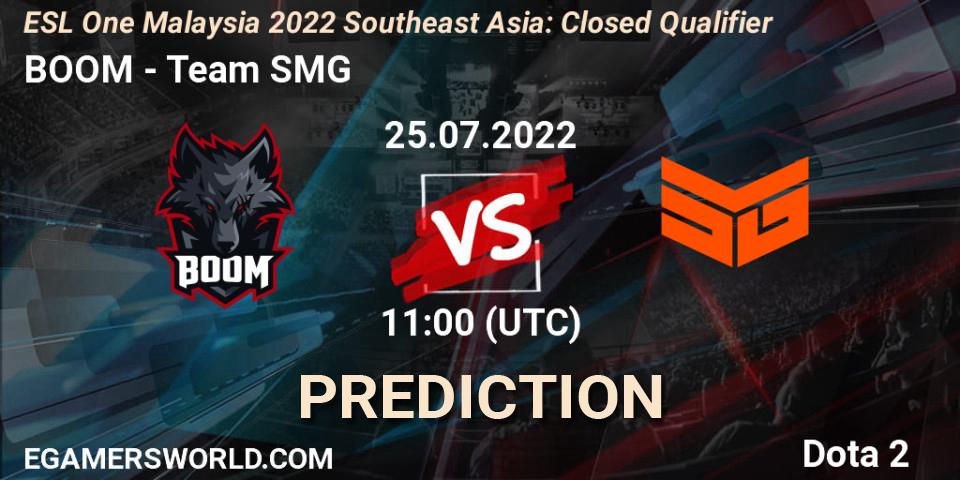 BOOM vs Team SMG: Match Prediction. 25.07.22, Dota 2, ESL One Malaysia 2022 Southeast Asia: Closed Qualifier