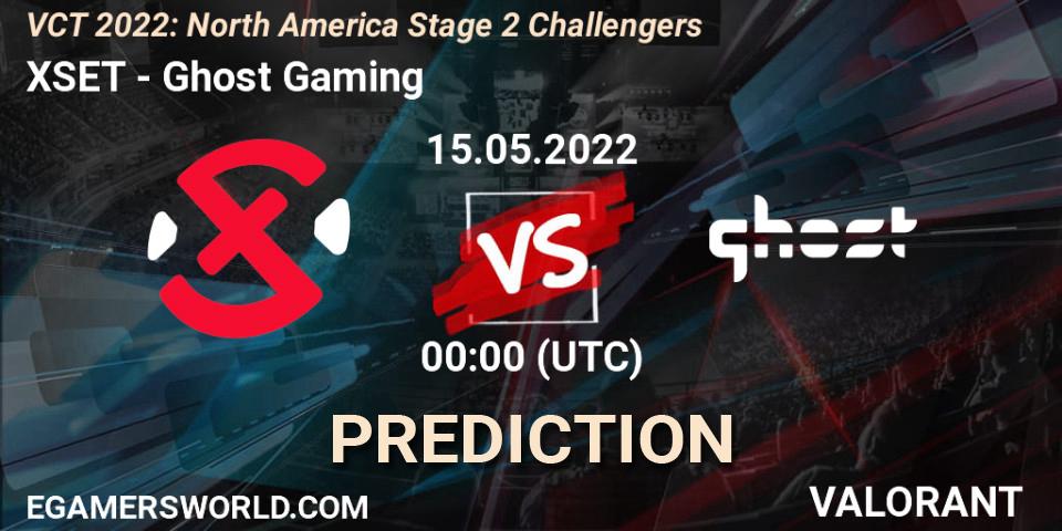 XSET vs Ghost Gaming: Match Prediction. 14.05.2022 at 22:35, VALORANT, VCT 2022: North America Stage 2 Challengers
