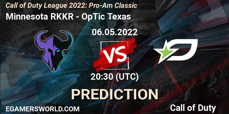 Minnesota RØKKR vs OpTic Texas: Match Prediction. 06.05.22, Call of Duty, Call of Duty League 2022: Pro-Am Classic
