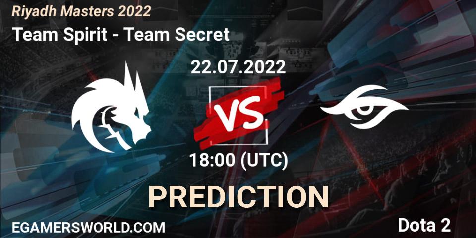 Team Spirit vs Team Secret: Match Prediction. 22.07.22, Dota 2, Riyadh Masters 2022