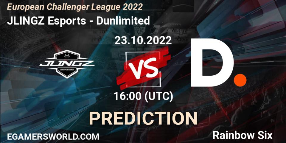 JLINGZ Esports vs Dunlimited: Match Prediction. 23.10.2022 at 16:00, Rainbow Six, European Challenger League 2022
