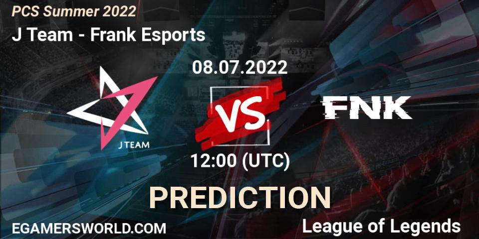 J Team vs Frank Esports: Match Prediction. 08.07.22, LoL, PCS Summer 2022