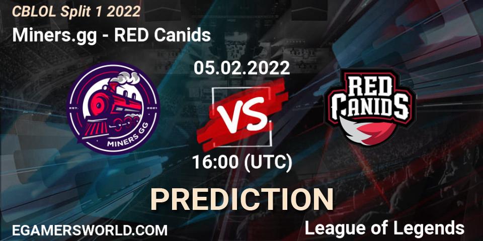 Miners.gg vs RED Canids: Match Prediction. 05.02.2022 at 16:00, LoL, CBLOL Split 1 2022