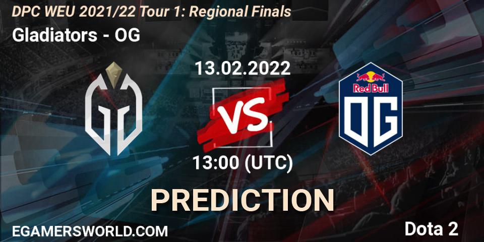 Gladiators vs OG: Match Prediction. 13.02.2022 at 12:55, Dota 2, DPC WEU 2021/22 Tour 1: Regional Finals