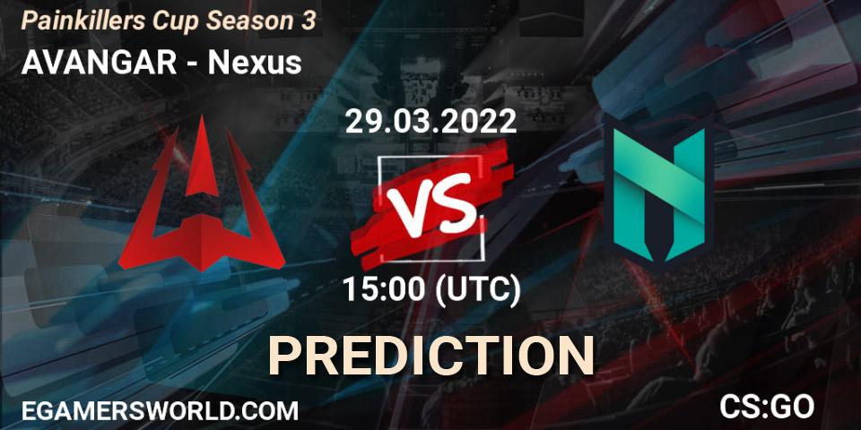 AVANGAR vs Nexus: Match Prediction. 29.03.2022 at 14:00, Counter-Strike (CS2), Painkillers Cup Season 3