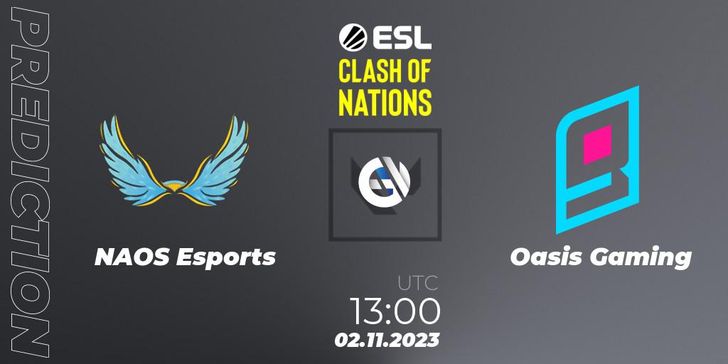 NAOS Esports vs Oasis Gaming: Match Prediction. 02.11.23, VALORANT, ESL Clash of Nations 2023 - SEA Closed Qualifier