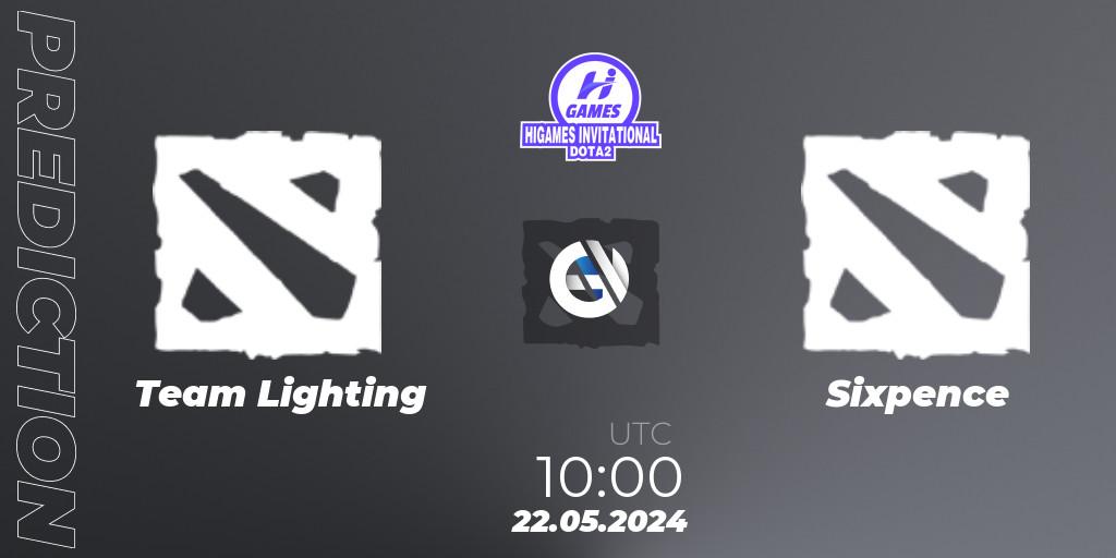 Team Lighting vs Sixpence: Match Prediction. 22.05.2024 at 10:00, Dota 2, HiGames Invitational