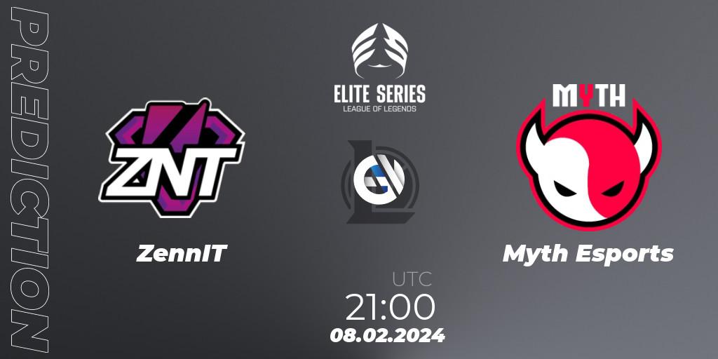ZennIT vs Myth Esports: Match Prediction. 08.02.24, LoL, Elite Series Spring 2024