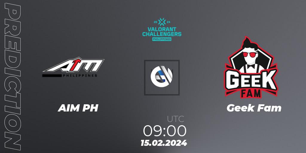 AIM PH vs Geek Fam: Match Prediction. 15.02.2024 at 09:15, VALORANT, VALORANT Challengers 2024 Philippines: Split 1