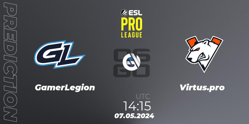 GamerLegion vs Virtus.pro: Match Prediction. 07.05.24, CS2 (CS:GO), ESL Pro League Season 19