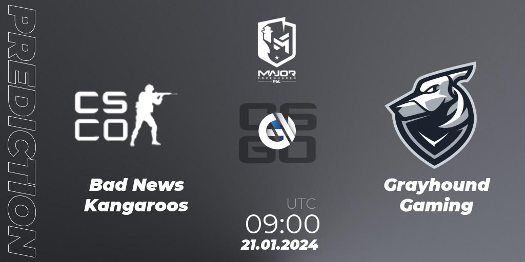 Bad News KangaroosN vs Grayhound Gaming: Match Prediction. 21.01.24, CS2 (CS:GO), PGL CS2 Major Copenhagen 2024 Oceania RMR Closed Qualifier