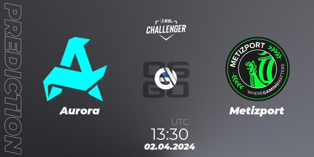 Aurora vs Metizport: Match Prediction. 02.04.24, CS2 (CS:GO), ESL Challenger #57: European Closed Qualifier