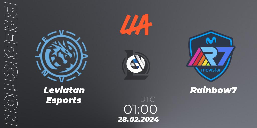 Leviatan Esports vs Rainbow7: Match Prediction. 28.02.24, LoL, LLA 2024 Opening Group Stage