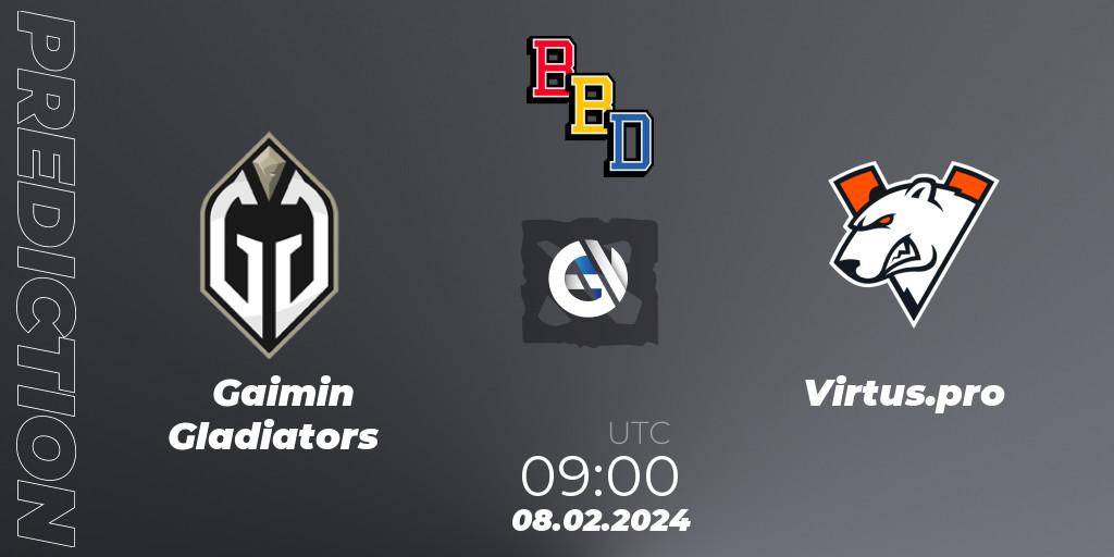 Gaimin Gladiators vs Virtus.pro: Match Prediction. 08.02.24, Dota 2, BetBoom Dacha Dubai 2024