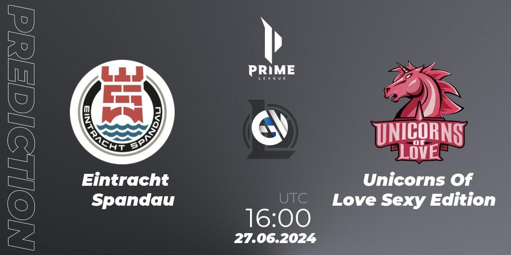 Eintracht Spandau vs Unicorns Of Love Sexy Edition: Match Prediction. 27.06.2024 at 16:00, LoL, Prime League Summer 2024