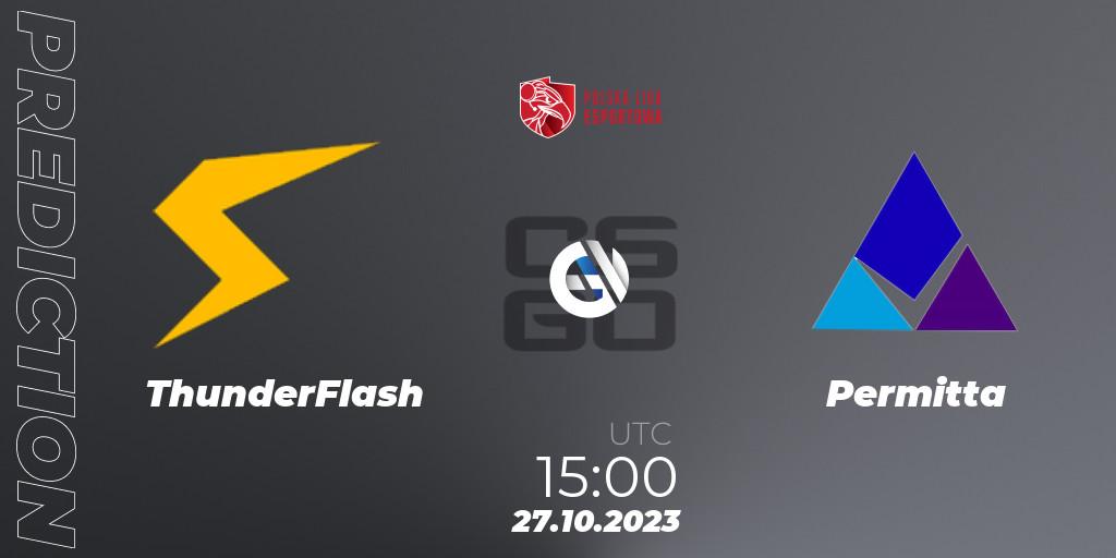 ThunderFlash vs Permitta: Match Prediction. 27.10.2023 at 17:00, Counter-Strike (CS2), Polska Liga Esportowa 2023: Split #3