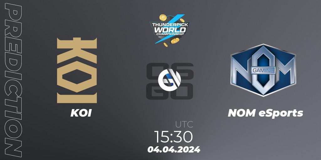 KOI vs NOM eSports: Match Prediction. 04.04.24, CS2 (CS:GO), Thunderpick World Championship 2024: European Series #1