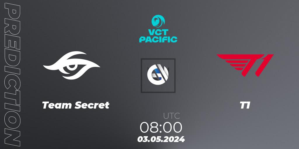 Team Secret vs T1: Match Prediction. 03.05.2024 at 08:00, VALORANT, VCT 2024: Pacific League - Stage 1