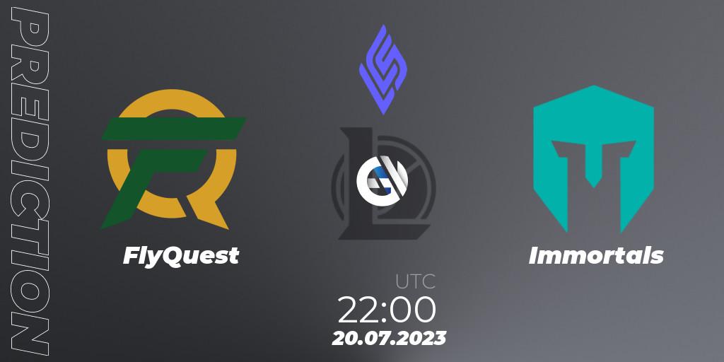 FlyQuest vs Immortals: Match Prediction. 20.07.2023 at 22:00, LoL, LCS Summer 2023 - Group Stage
