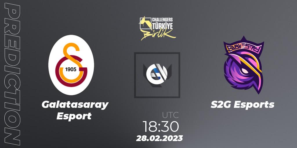 Galatasaray Esport vs S2G Esports: Match Prediction. 28.02.2023 at 18:30, VALORANT, VALORANT Challengers 2023 Turkey: Birlik Split 1