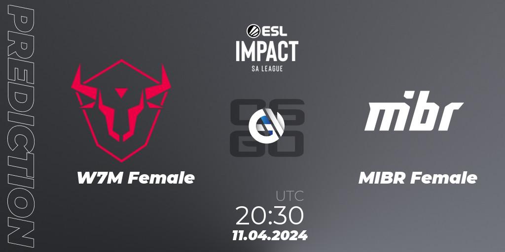 W7M Female vs MIBR Female: Match Prediction. 11.04.24, CS2 (CS:GO), ESL Impact League Season 5: South America