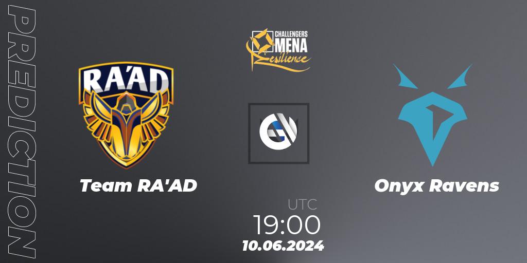 Team RA'AD vs Onyx Ravens: Match Prediction. 10.06.2024 at 18:00, VALORANT, VALORANT Challengers 2024 MENA: Resilience Split 2 - Levant and North Africa