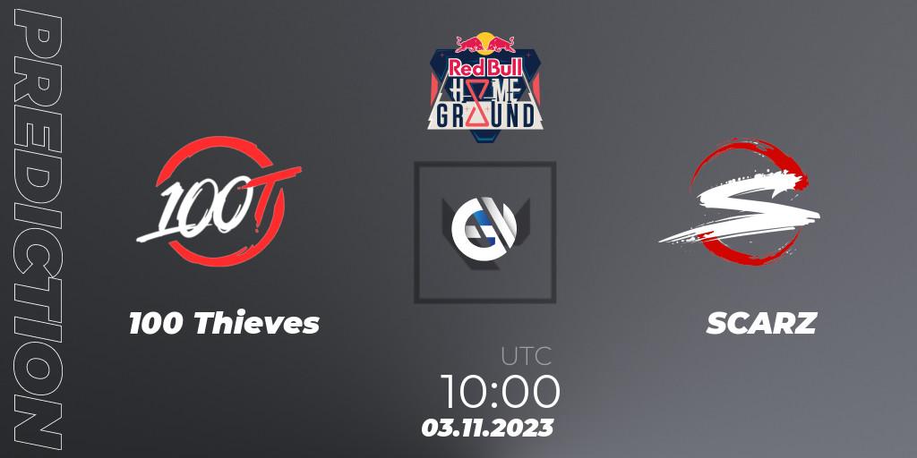 100 Thieves vs SCARZ: Match Prediction. 03.11.23, VALORANT, Red Bull Home Ground #4 - Swiss Stage