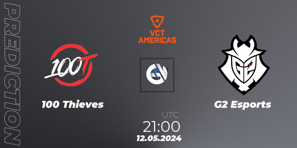 100 Thieves vs G2 Esports: Match Prediction. 12.05.2024 at 21:00, VALORANT, VCT 2024: Americas League - Stage 1