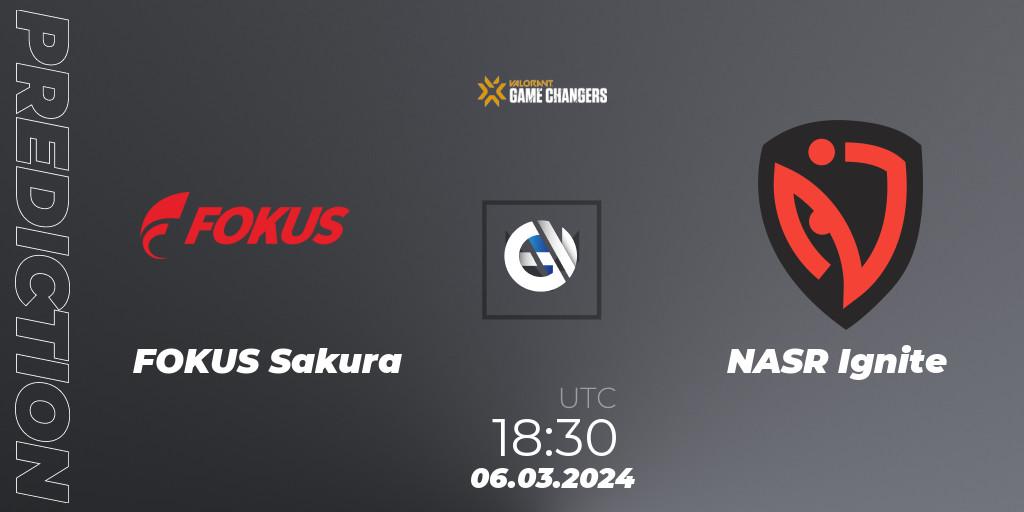 FOKUS Sakura vs NASR Ignite: Match Prediction. 06.03.2024 at 18:30, VALORANT, VCT 2024: Game Changers EMEA Stage 1
