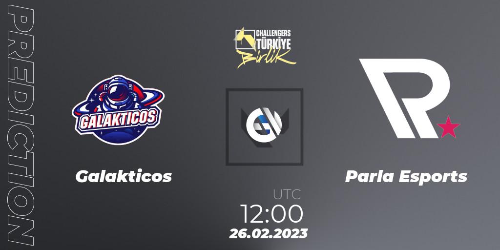 Galakticos vs Parla Esports: Match Prediction. 26.02.2023 at 12:15, VALORANT, VALORANT Challengers 2023 Turkey: Birlik Split 1