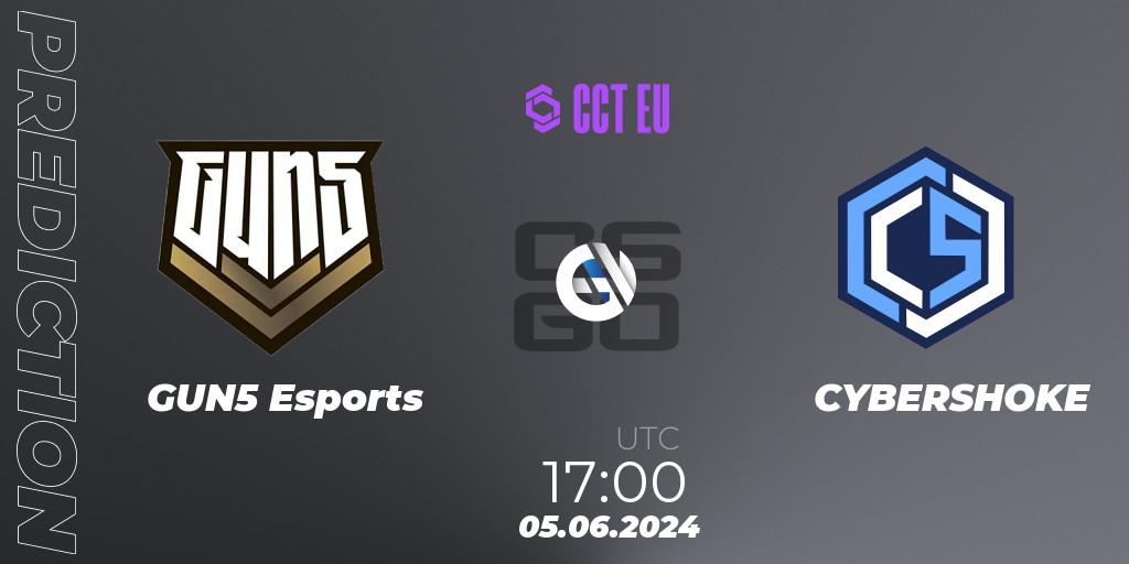 GUN5 Esports vs CYBERSHOKE: Match Prediction. 05.06.2024 at 17:00, Counter-Strike (CS2), CCT Season 2 Europe Series 5