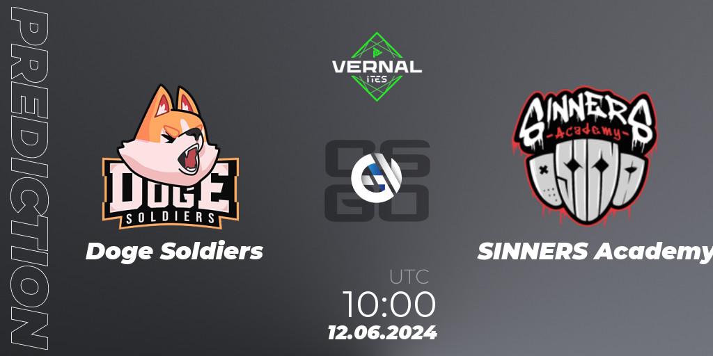 Doge Soldiers vs SINNERS Academy: Match Prediction. 12.06.2024 at 10:00, Counter-Strike (CS2), ITES Vernal