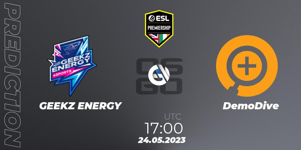 GEEKZ ENERGY vs DemoDive: Match Prediction. 24.05.2023 at 17:00, Counter-Strike (CS2), ESL Premiership Spring 2023