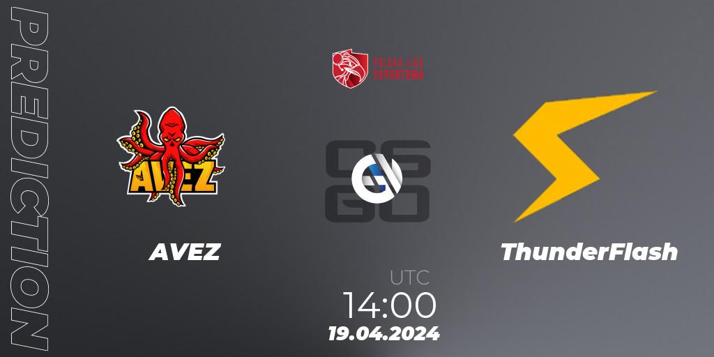 AVEZ vs ThunderFlash: Match Prediction. 19.04.24, CS2 (CS:GO), Polska Liga Esportowa 2024: Split #1