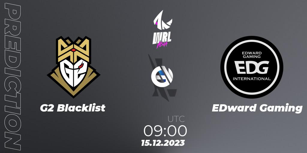 G2 Blacklist vs EDward Gaming: Match Prediction. 15.12.23, Wild Rift, WRL Asia 2023 - Season 2 - Regular Season