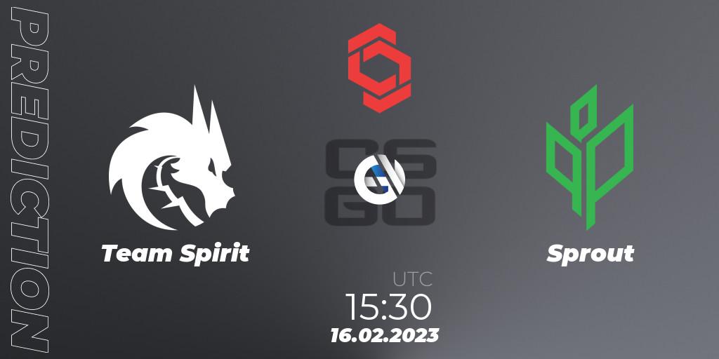 Team Spirit vs Sprout: Match Prediction. 16.02.2023 at 18:40, Counter-Strike (CS2), CCT Central Europe Series Finals #1