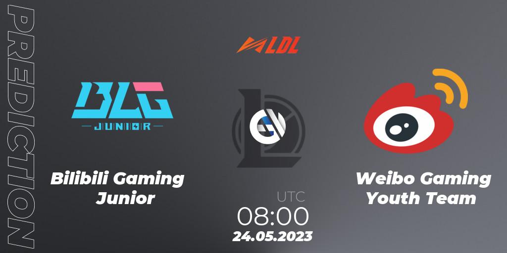 Bilibili Gaming Junior vs Weibo Gaming Youth Team: Match Prediction. 24.05.23, LoL, LDL 2023 - Regular Season - Stage 2