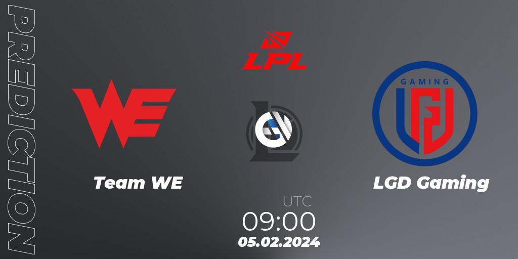Team WE vs LGD Gaming: Match Prediction. 05.02.2024 at 09:00, LoL, LPL Spring 2024 - Group Stage