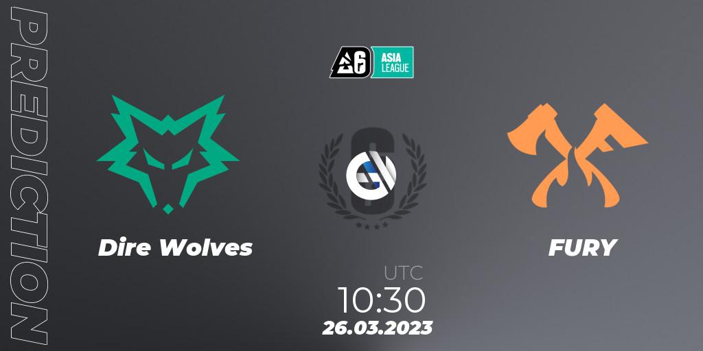 Dire Wolves vs FURY: Match Prediction. 26.03.23, Rainbow Six, SEA League 2023 - Stage 1