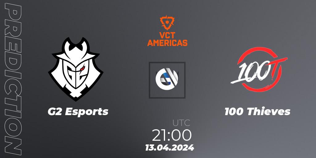 G2 Esports vs 100 Thieves: Match Prediction. 13.04.24, VALORANT, VALORANT Champions Tour 2024: Americas League - Stage 1 - Group Stage