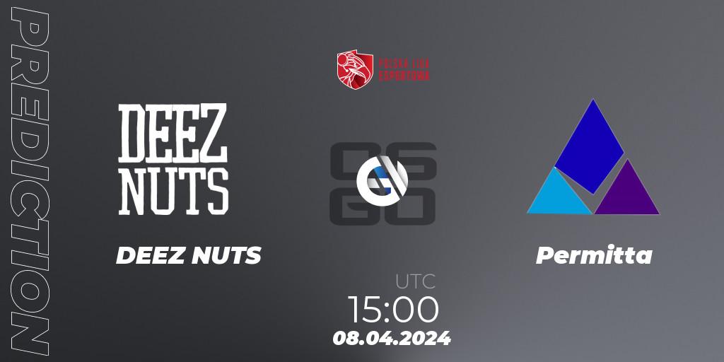 DEEZ NUTS vs Permitta: Match Prediction. 08.04.2024 at 15:00, Counter-Strike (CS2), Polska Liga Esportowa 2024: Split #1