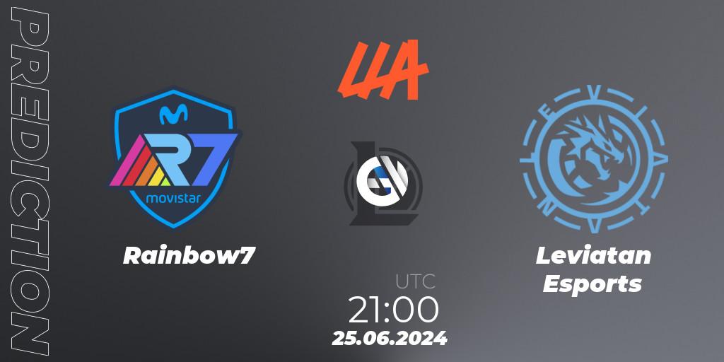 Rainbow7 vs Leviatan Esports: Match Prediction. 25.06.2024 at 21:00, LoL, LLA Closing 2024 - Group Stage