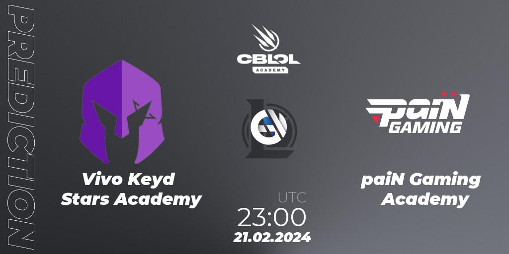 Vivo Keyd Stars Academy vs paiN Gaming Academy: Match Prediction. 21.02.2024 at 23:00, LoL, CBLOL Academy Split 1 2024